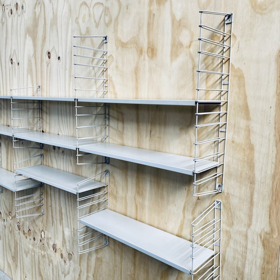 Image 1 of Mid-Century Xxl Metal Tomado Shelving Wall Unit Dutch Design