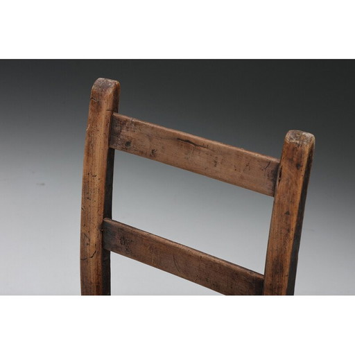 Vintage ambachtelijke houten en rotan stoel, jaren 1940