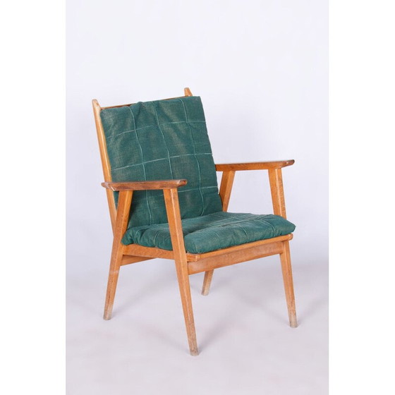 Image 1 of Vintage eikenhouten fauteuil van Jan Vanek, Tsjecho-Slowakije 1950