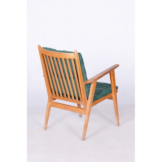Image 1 of Vintage eikenhouten fauteuil van Jan Vanek, Tsjecho-Slowakije 1950