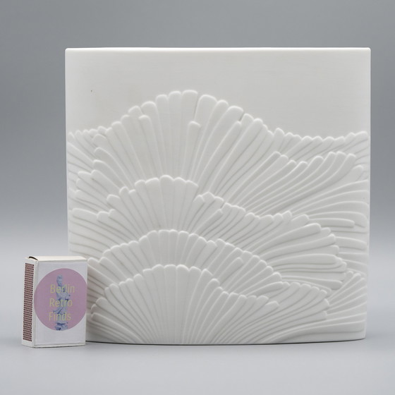 Image 1 of Rosenthal Rosamunde Nairac Bisque Porseleinen Anemone Vaas Duo Op-Art H19Cm +23Cm