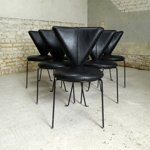 Serie van 6 Lübke-stoelen, 1970