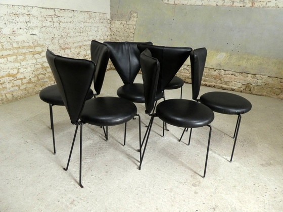 Image 1 of Serie van 6 Lübke-stoelen, 1970