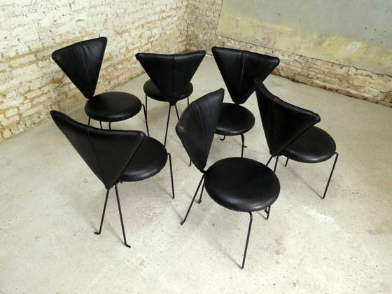 Image 1 of Serie van 6 Lübke-stoelen, 1970