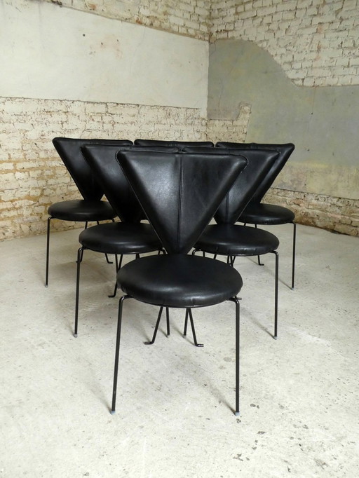 Serie van 6 Lübke-stoelen, 1970