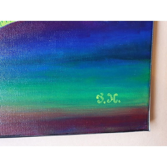 Image 1 of Vintage acrylschilderij "Evasion" door Jocelyne Hoffelt, 2021