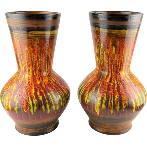 Image 1 of Paar vintage keramische Saint Clement vazen, 1960