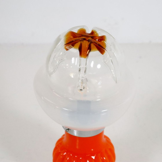 Image 1 of Space Age Murano oranje tafellamp Fungo