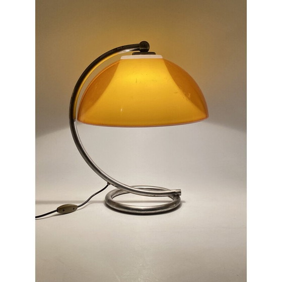 Image 1 of Vintage tafellamp in plexiglas en metaal, Frankrijk 1960
