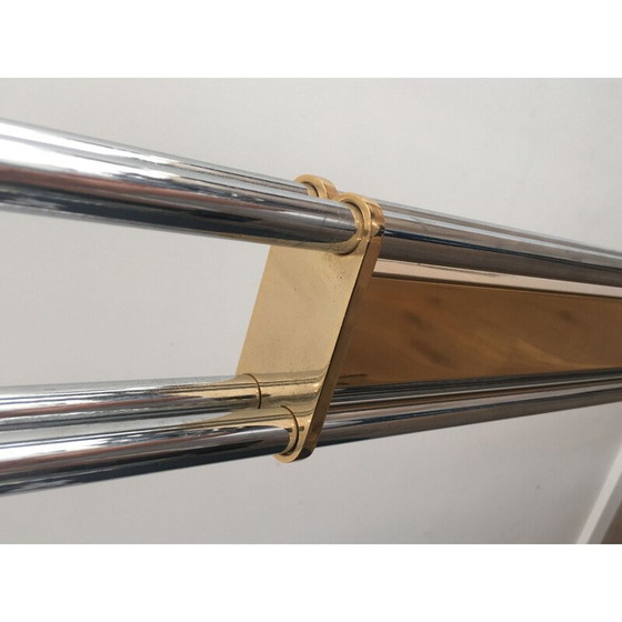 Image 1 of Vintage vloerlamp in chroom, messing en marmer 1970