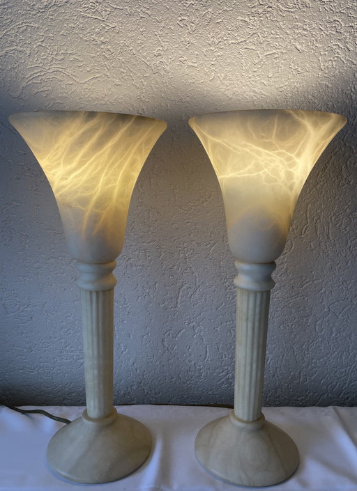 2x Albasten Lampen Van Der Bolt