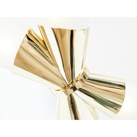 Image 1 of Vintage hanglamp in messing en opaline glas van Max Ingrand voor Fontana Arte, 1955