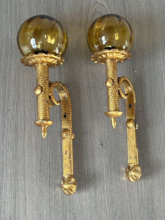 Image 1 of Kasteel Lampen Antiek Art Deco Wand Lamp Jaren 20