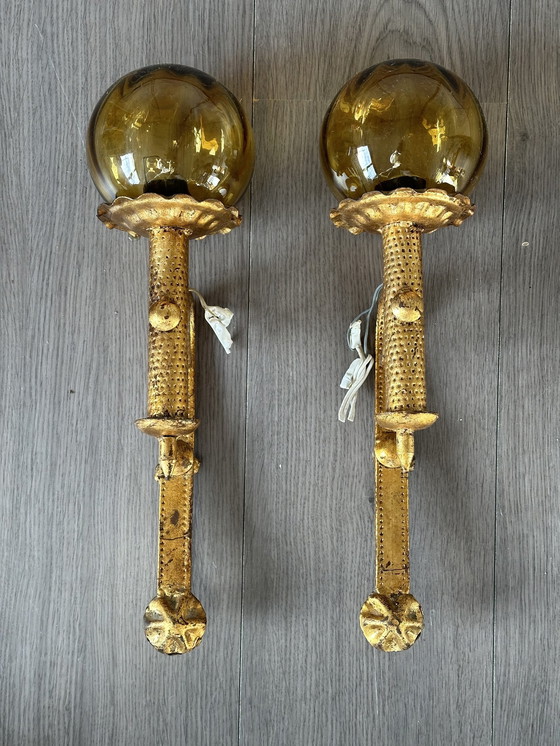 Image 1 of Kasteel Lampen Antiek Art Deco Wand Lamp Jaren 20