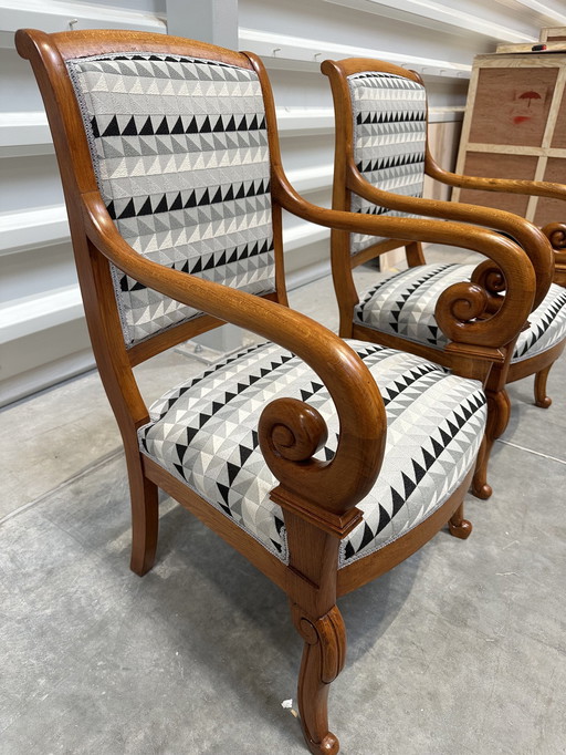 Set van 2 Vintage Franse Fauteuils