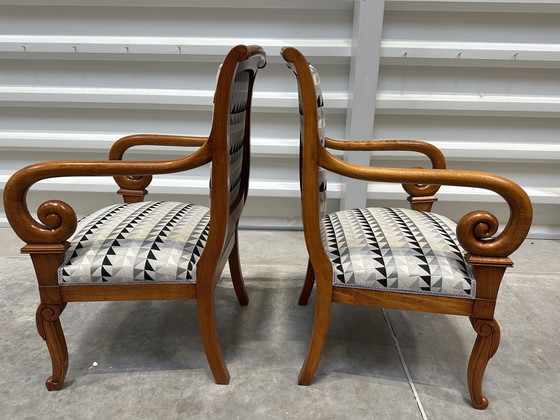 Image 1 of Set van 2 Vintage Franse Fauteuils