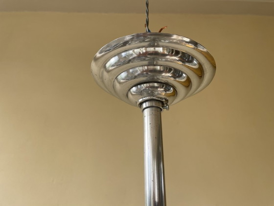 Image 1 of Lamp Hanglamp Schijflamp Art Deco 1930 Frans