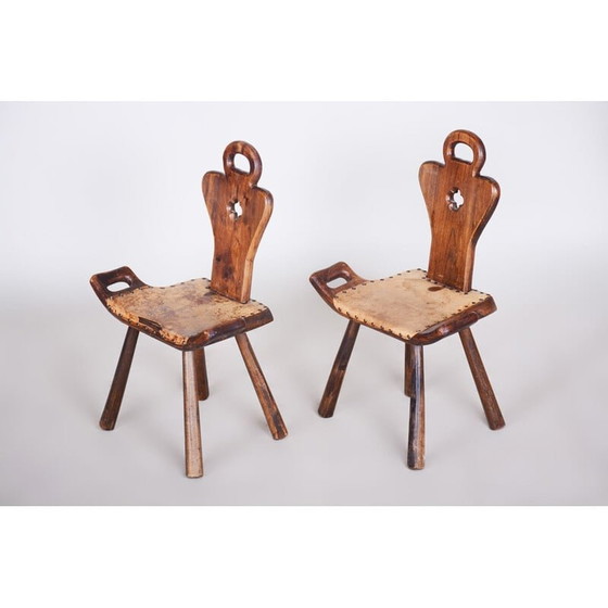 Image 1 of Paar vintage Art Deco fauteuils Krásná Jizba, Tsjecho-Slowakije jaren 1940