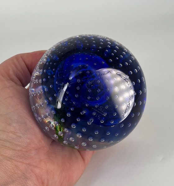 Image 1 of Limited Edition Caithness Glass Scotland "Planetarium" presse-papier gesigneerd