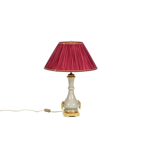 Franse vintage lamp van brons en porselein, jaren 1880