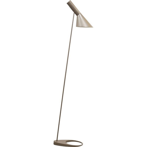 Image 1 of Vintage grijze metalen vloerlamp van Arne Jacobsen voor Louis Poulsen, Denemarken 1970