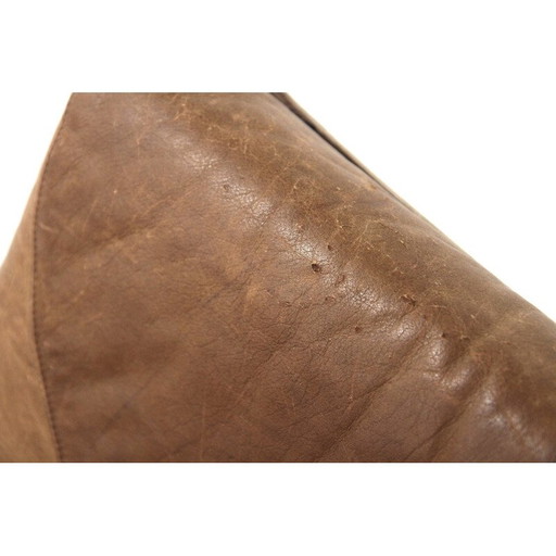 Vintage beuken en leren fauteuil, Noorwegen 1960