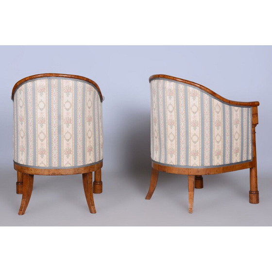 Image 1 of Vintage Biedermeier zitset van berkenhout, Oostenrijk 1830