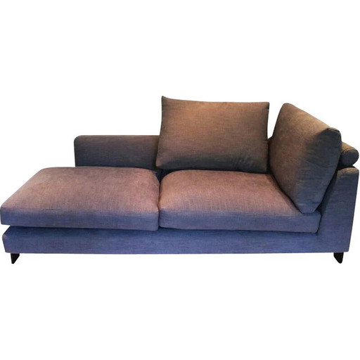 2-zits Lazy Time vintage sofa in massief berken en zwart gelakt metaal voor Camerich