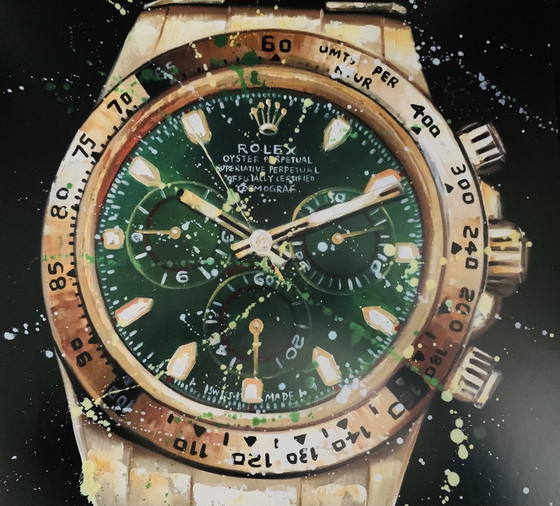 Image 1 of Rolex Daytona Gold Money Green Dial 116508. Glicee. Nr.: 51/200. By Fransmanart.