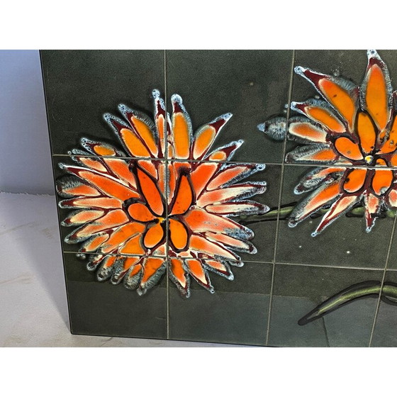 Image 1 of Vintage grijs keramiek en zwart stalen salontafel, 1960