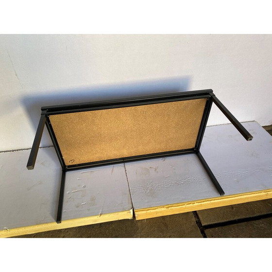 Image 1 of Vintage grijs keramiek en zwart stalen salontafel, 1960