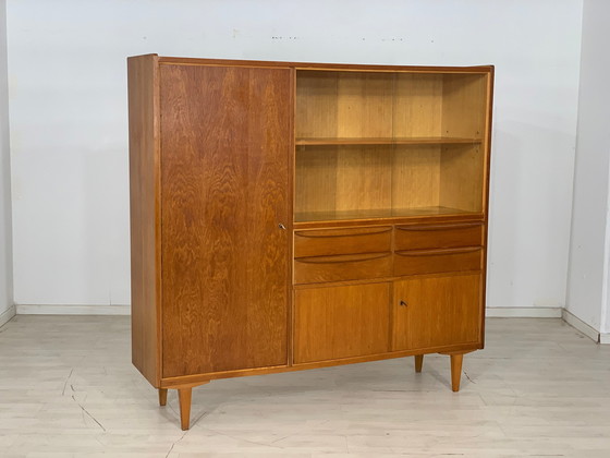 Image 1 of Mid Century hoge kast woonkamer vintage