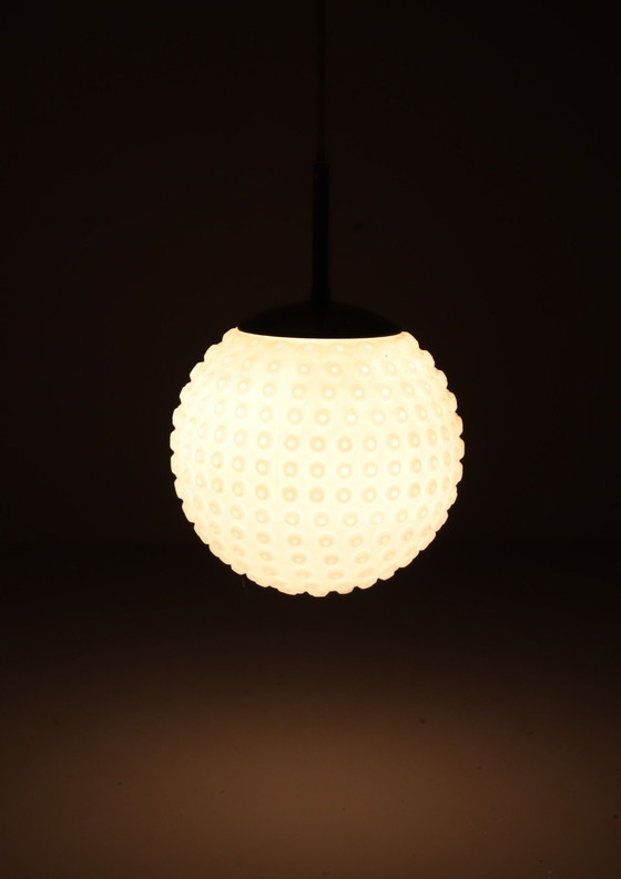 Image 1 of Bubble Space Age opalen glazen plafondlamp/plafondlamp van Rolf Krüger For Staff, Duitsland, jaren 1970