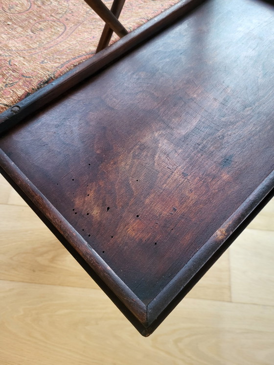 Image 1 of Vintage Houten Plooi Stoel Met Klaptafel