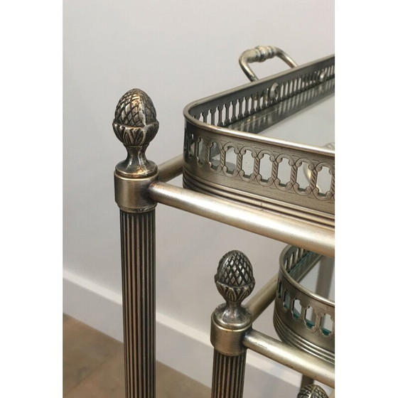 Image 1 of Suite van 3 Vintage Franse 1970 Nesting Tables op wielen