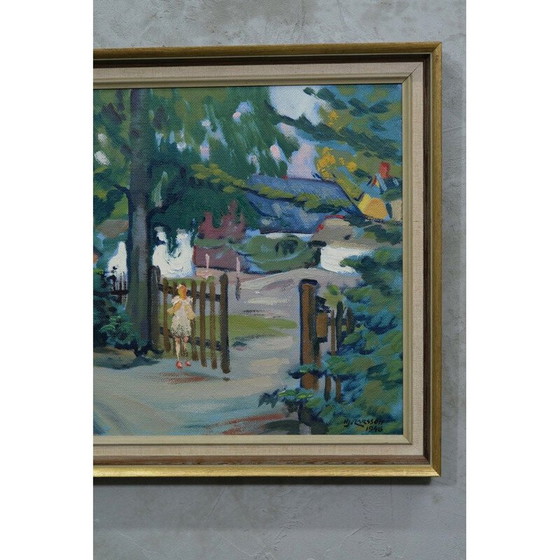 Image 1 of Vintage schilderij door Hjamar Larsson, Zweden 1946
