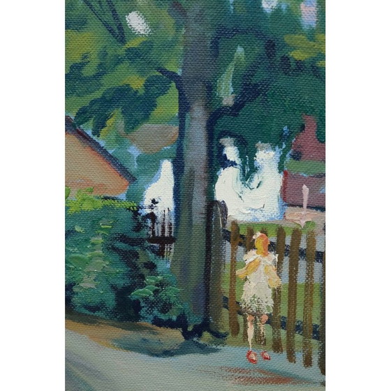 Image 1 of Vintage schilderij door Hjamar Larsson, Zweden 1946