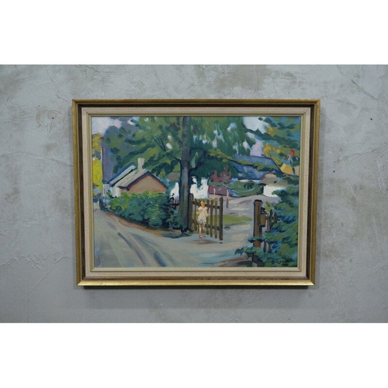 Image 1 of Vintage schilderij door Hjamar Larsson, Zweden 1946