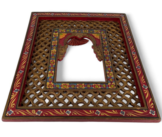 Image 1 of Jharokha Rajasthani Houten Vintage Wandframe Traditioneel Wanddecor India Azië