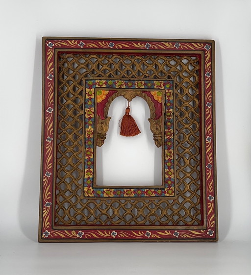 Jharokha Rajasthani Houten Vintage Wandframe Traditioneel Wanddecor India Azië