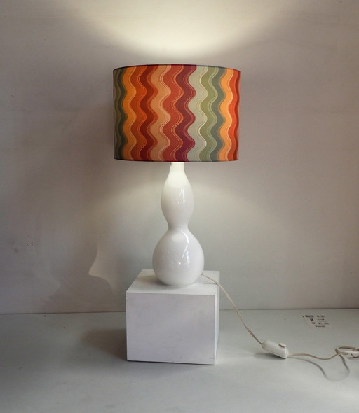 Vintage Yusos Salbu Lamp / Schaduw Missoni Stof