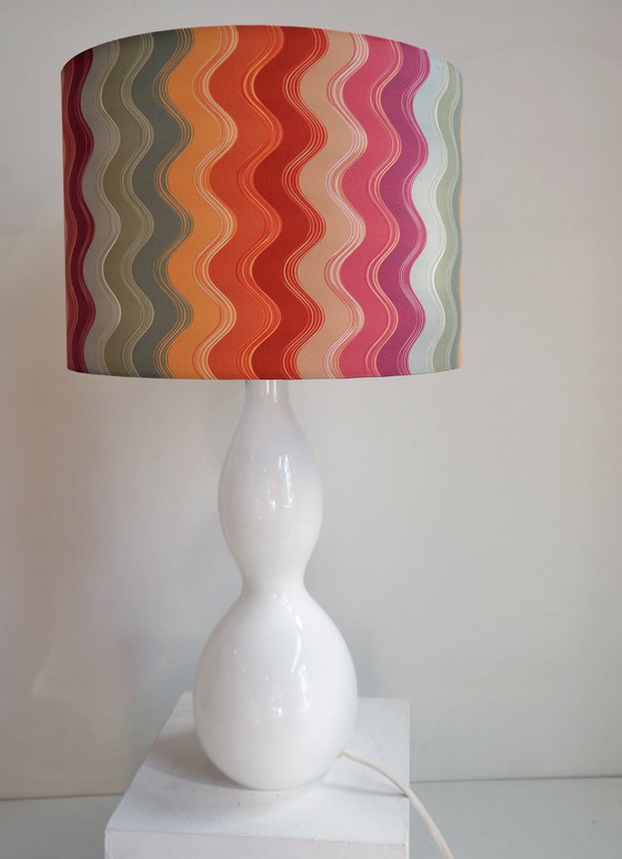 Image 1 of Vintage Yusos Salbu Lamp / Schaduw Missoni Stof