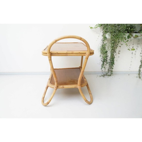 Image 1 of Vintage rotan dienblad van bamboe 1960