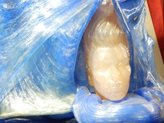 Image 1 of Remo Pintus - Modernistische verlichtingssculptuur van hars - Vintage