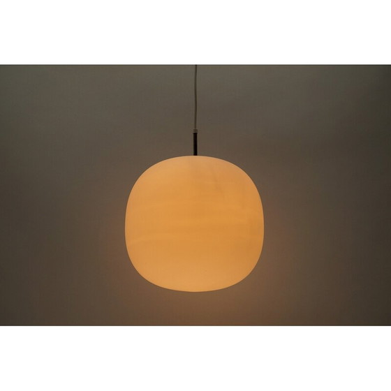 Image 1 of Vintage opaline glazen plafondlamp voor Limburg, Duitsland 1960