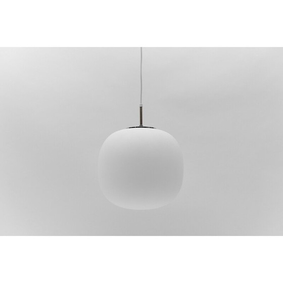 Image 1 of Vintage opaline glazen plafondlamp voor Limburg, Duitsland 1960