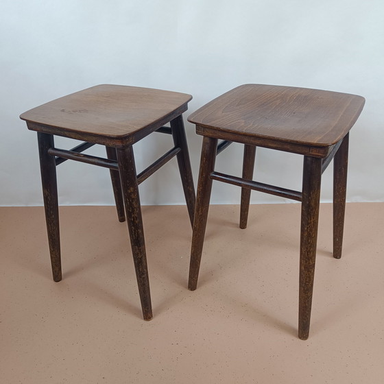 Image 1 of Vintage Houten Krukjes