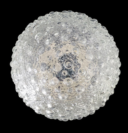 2117 Vintage Glazen Plafonniere Met Bubbeltjes