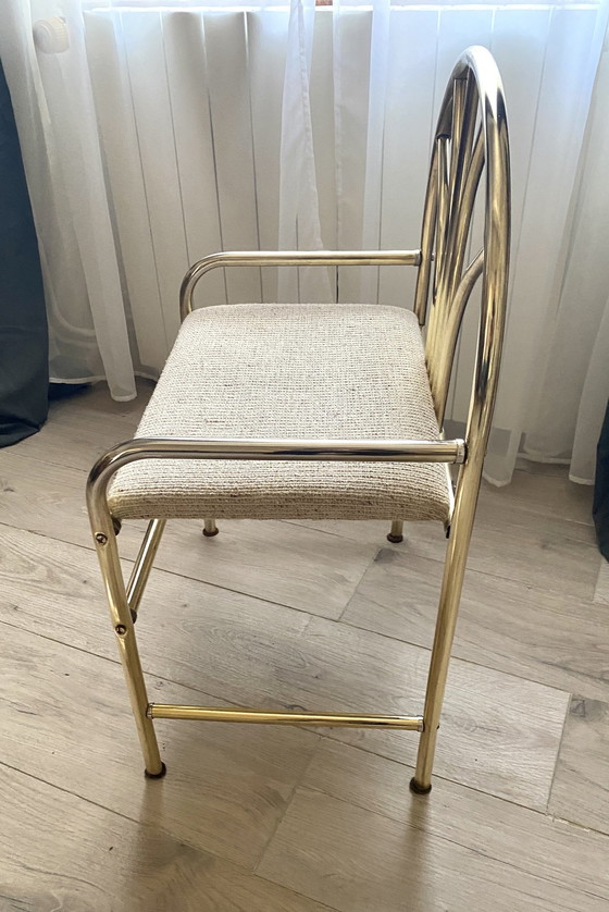 Image 1 of Verguld metalen kaptafel en fauteuil, Vintage