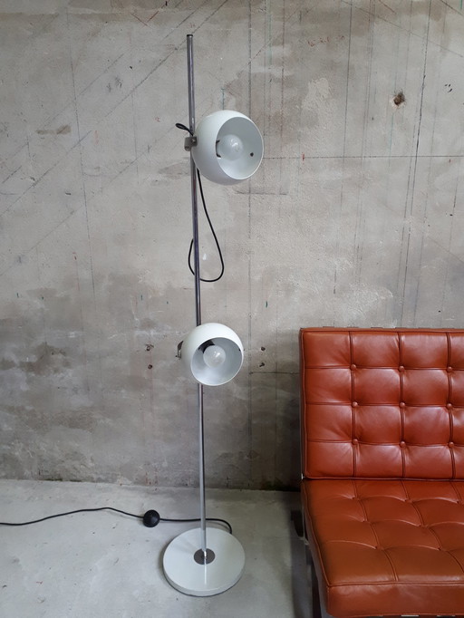 Vintage witte bollen vloerlamp